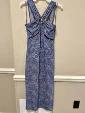Michael Michael Kors Women's Printed Maxi Shirtdress Midnight Blue, US S