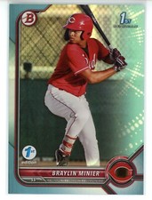 2022 Bowman 1st Edition Sky Blue #93 Braylin Minier (Reds)(1st Bowman)