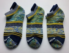 Bombas Space Dye Pattern Ankle Socks Lot Of 3 Size M