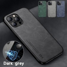 Leather ShockProof For iPhone 17 16 15 14 13 12 11 Pro Max Magnetic Case Cover