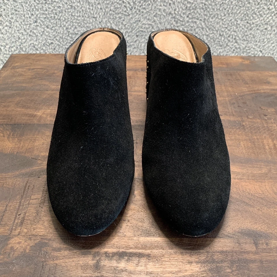 Женские сабо Anthropologie Bettye Muller Mule 9 черные замшевые с заклепками на массивном каблуке - Изображение 3 из 4