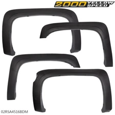 FIT FOR 07-13 CHEVY SILVERADO 1500 FENDER FLARES CREW CAB 5.8' BED BLACK SET 4PC