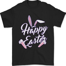 Happy Easter Cool Rabbit Ears and Feet Mens T-Shirt 100% Cotton