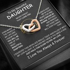 To My Daughter Necklace, Daughter Father Necklace, Daughter Gift From Dad, Mom