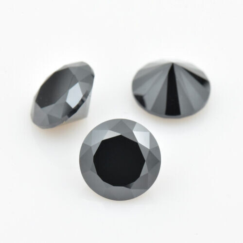 Jet Black Cubic ZIrconia Round 2.5mm Black Loose gemstone 250pieces $ 5 only - Picture 3 of 3