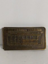 Vintage Solid BRASS Belt Buckle SAN FRANSISCO CABLE CAR 505- 1976 BERGAMOT BRASS