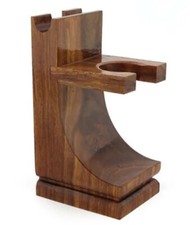 Wood Shaving Display Stand For Safety Straight Razor And Brush Man Gift Holidays