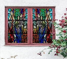 3D Prayer Church A928 Window Film Print Sticker Cling Stained Glass UV Zoe