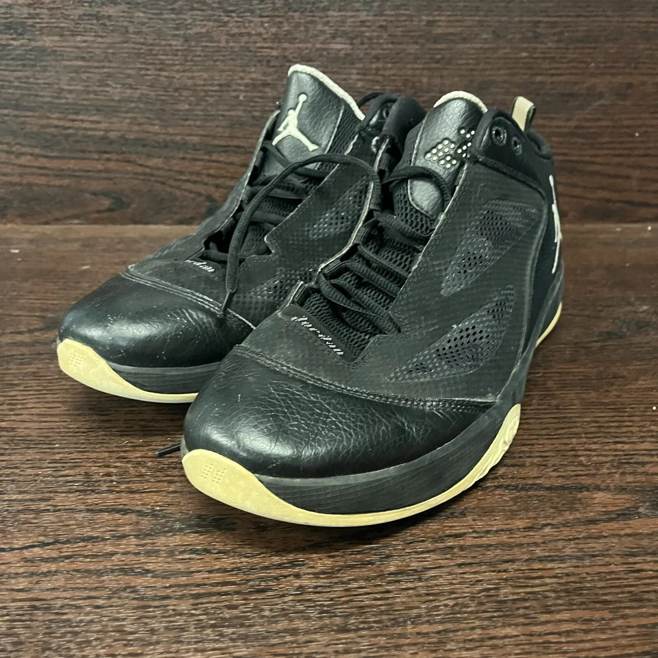 Air Jordan Mens Shoes 2011 Q Flight Black White Lace Up Size 11.5 US 454486-006 - Image 4 of 4