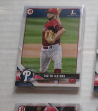 2018 BOWMAN DRAFT lot 12 COLTON EASTMAN Philadelphia Phillies RD-4 CS FULLERTON