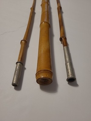 Vintage Natural BAMBOO Cane Pole Fishing Rod 3 Sections 11' Ft Long | eBay