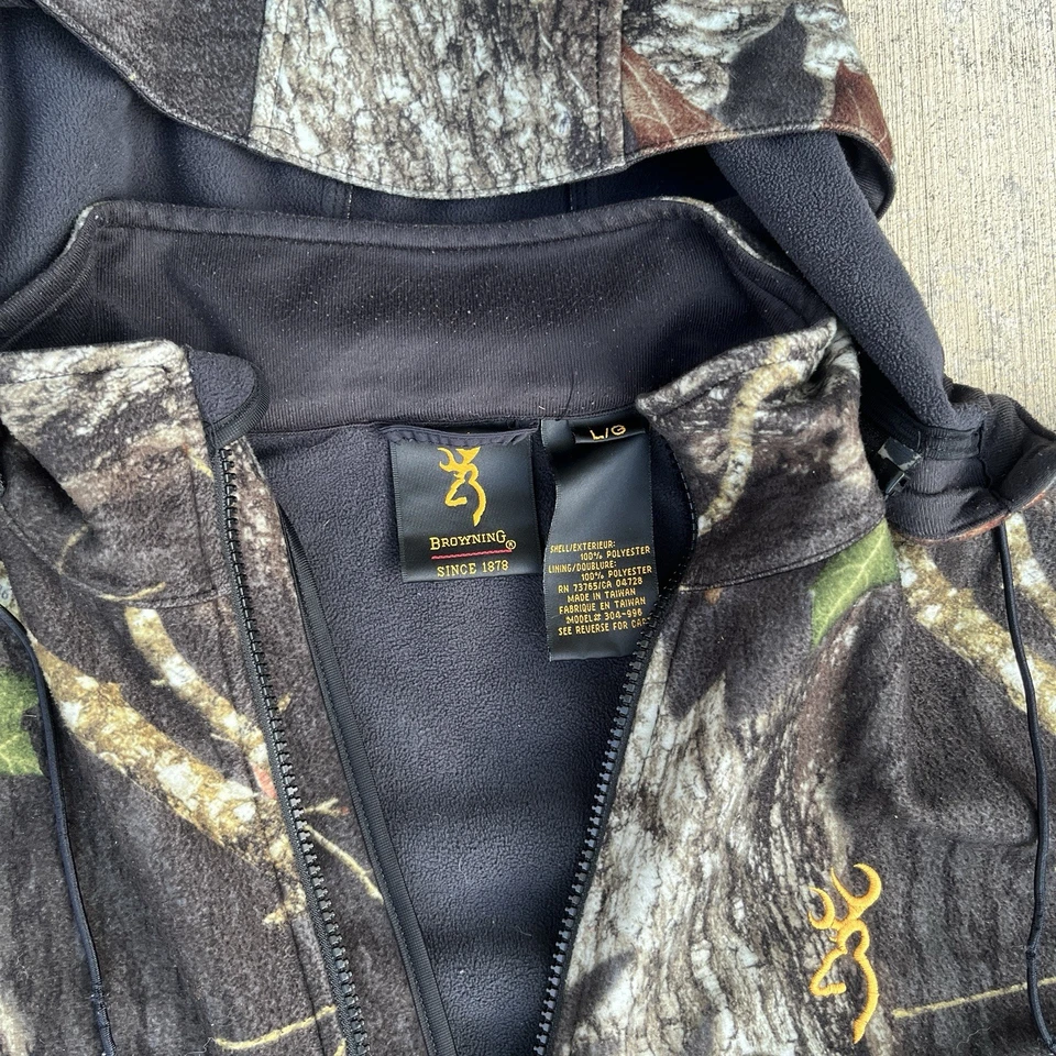 Browning Wasatch Fleece Jacket L Oak Branch Fall Leaves Habitat - Image 3 of 4