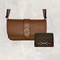 Michael Kors MK Tasche UmhäNgetasche GeldböRse Greenwich Carson Braun Leder NEU