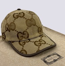 Gucci GG Monogram Jumbo Jacquard Canvas Baseball Cap Hat Beige Size M