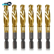 6-Pc 1/4-20NC Combination Drill Tap Bit Set SAE, 1/4" UNC-20 Thread Size