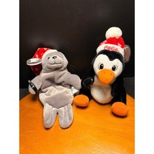 Vintage 1997 Coca-Cola Penguin and Seal Christmas Bean Bag Plush Set of 2