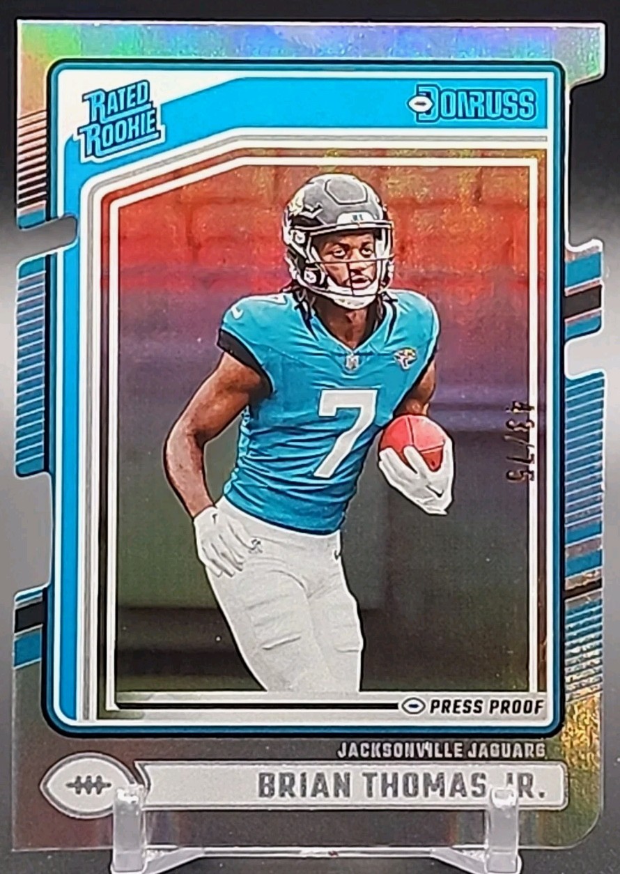 2024 Donruss Brian Thomas Jr. RC Silver Press Proof Die-Cut SP /75 #313 Jaguars 
