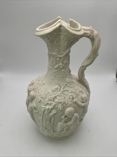 Copeland Parian Ware Vintage Claret Jug High Relief Bacchus Grapevine England