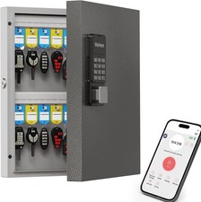32-Key Smart Key Lock Box Wall Mount Commercial Key Cabinet with App, Keypad..