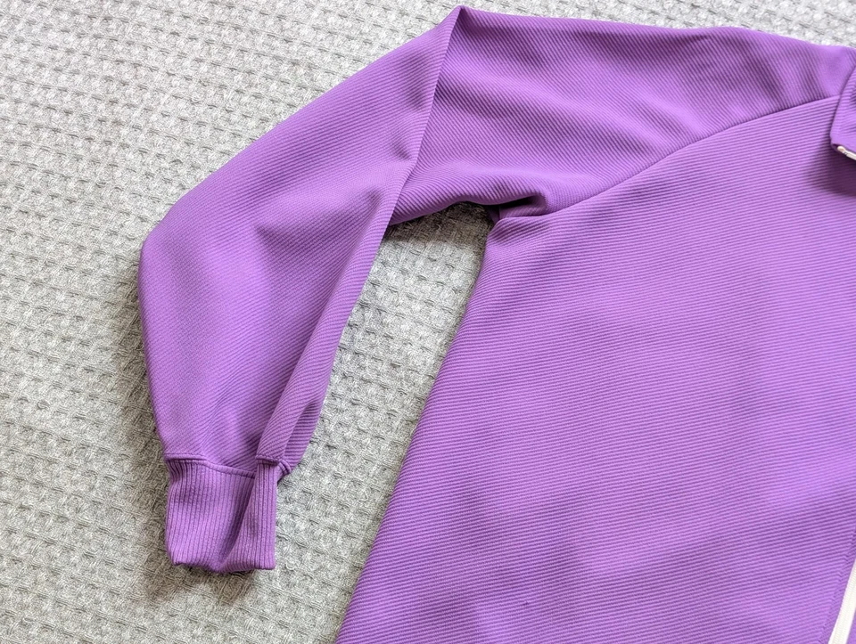 Chaqueta Speedo Ciervo Blanca De Colección Para Mujer Grande Púrpura Cremallera Completa Hecha en Japón Años 70 Foto 3 de 4