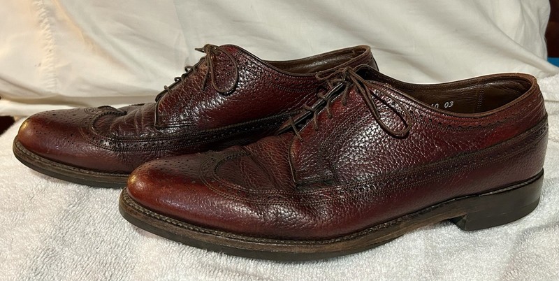 Vtg Oxblood Burgundy Leather Imperial Florsheim Wingtips Men’s Size 12D EX COND