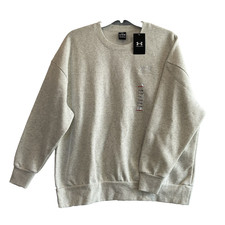 Under Amour Sweatshirt Men XL Light Gray Rival Fleece Crewneck Pullover
