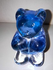 Leonardo Glas-Bär blau, Glasgummibär, Vintage, Deko, Briefbeschwerer