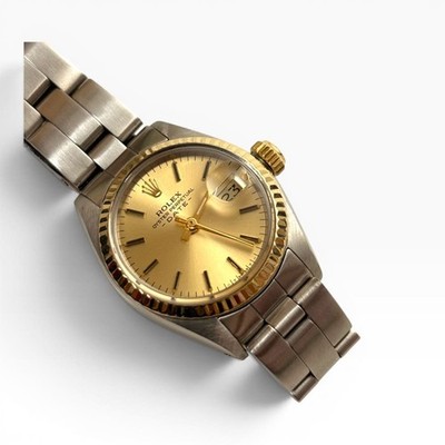 Rolex Ladies Date 26mm Two Tone Champagne Oyster Automatic Watch 6917 Circa 1978