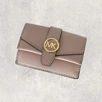 Michael Kors MK GeldböRse Portemonnaie Portmonee Greenwich Rosa Rose Leder NEU