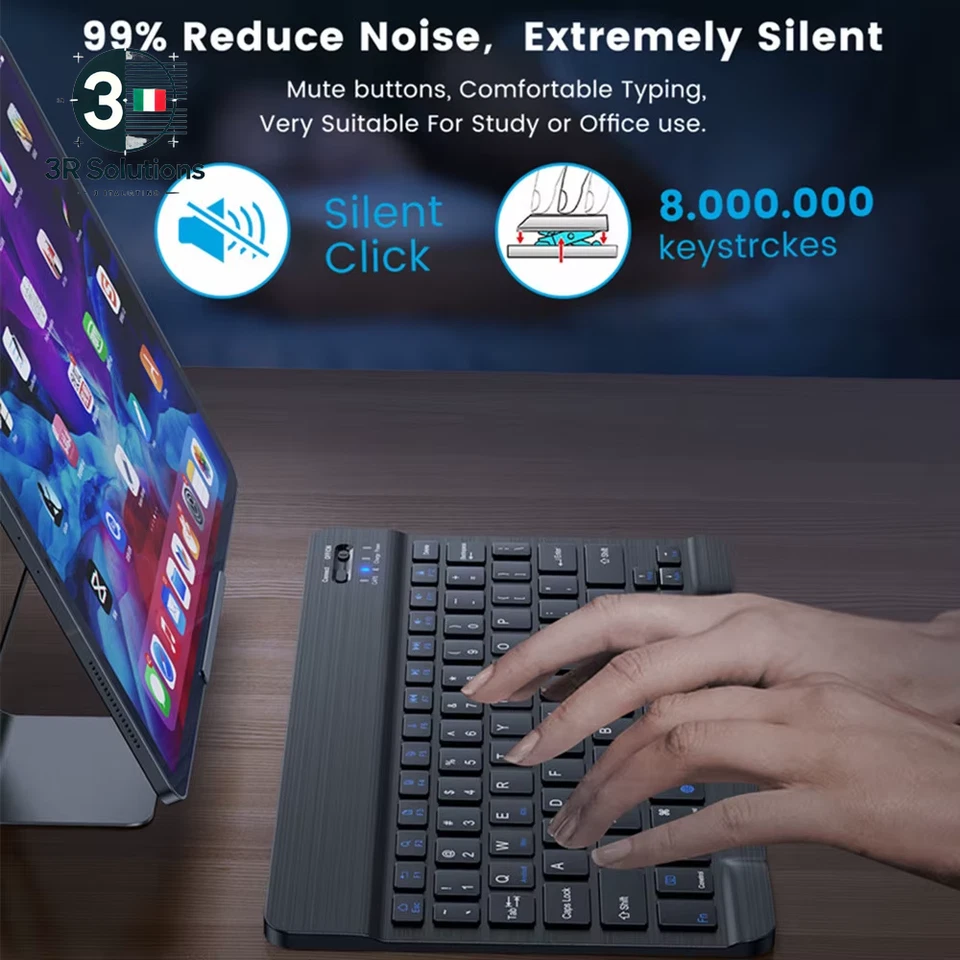 Tastiera Wireless Bluetooth Mouse per Tablet IOS Android Windows per Ipad Air Mi - Bild 3 von 4