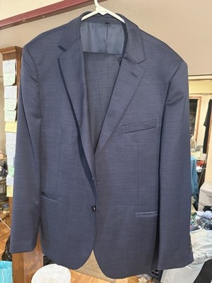 Men s Suit Jos Bank Navy Size 42 Pants 48 Reg Jacket Extra Comfortable Slim Fit