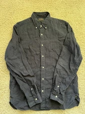 Beams Plus Linen Long Sleeve Shirt Navy Large Japan