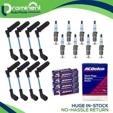8mm 45° Energy Wireset & 8 AcDelco Spark Plug 41-110 for Chevy GMC V8 LS 9748RR