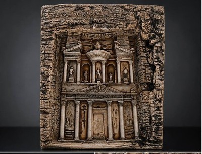 Petra Jordan Treasury Al Khazneh Wall Plaque Resin Stone Relief Home Decor