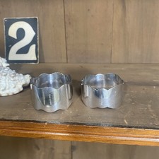 Antique Walter Salvage & Co Sheffield Silver Plate Scalloped Napkin Rings Pair