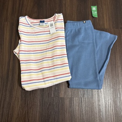 Baby gap Sz 4 toddler pull on Blue Ribbed Pants & Old Navy Striped Top NWT