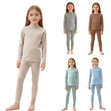 DE Kinder Mädchen Thermowäsche Set Thermo Langarmshirt Top Strumpfhose Outfits