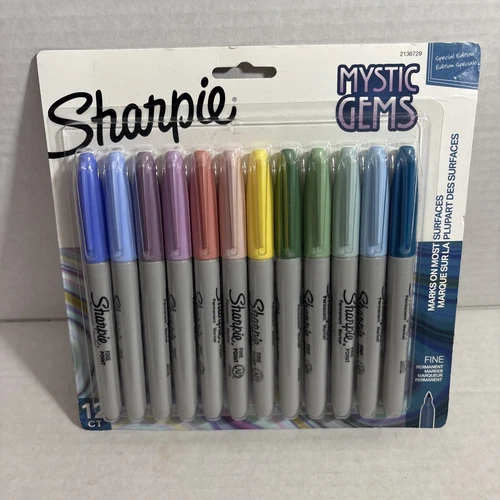 Sharpie Permanent Markers, Mystic Gem Special Edition, Fine Point, Assorted 12ct