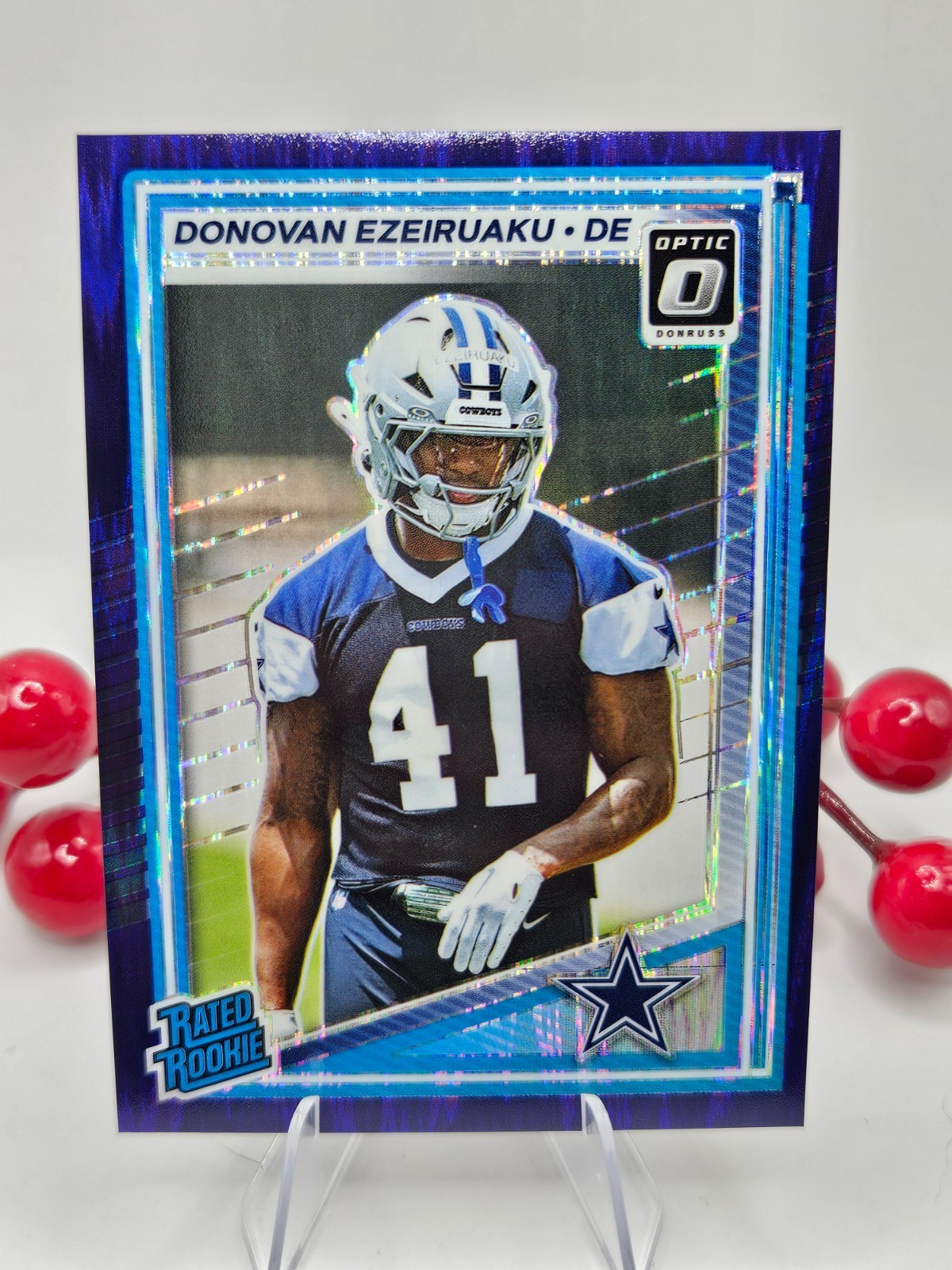2025 Panini Donruss Optic - #230 Donovan Ezeiruaku, Rated Rook (Purple Shock) RC
