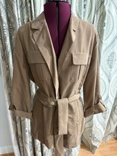 Chico's Soft Safari Sheresa Open Front Jacket Cold Copper Brown Size 2 Or Large