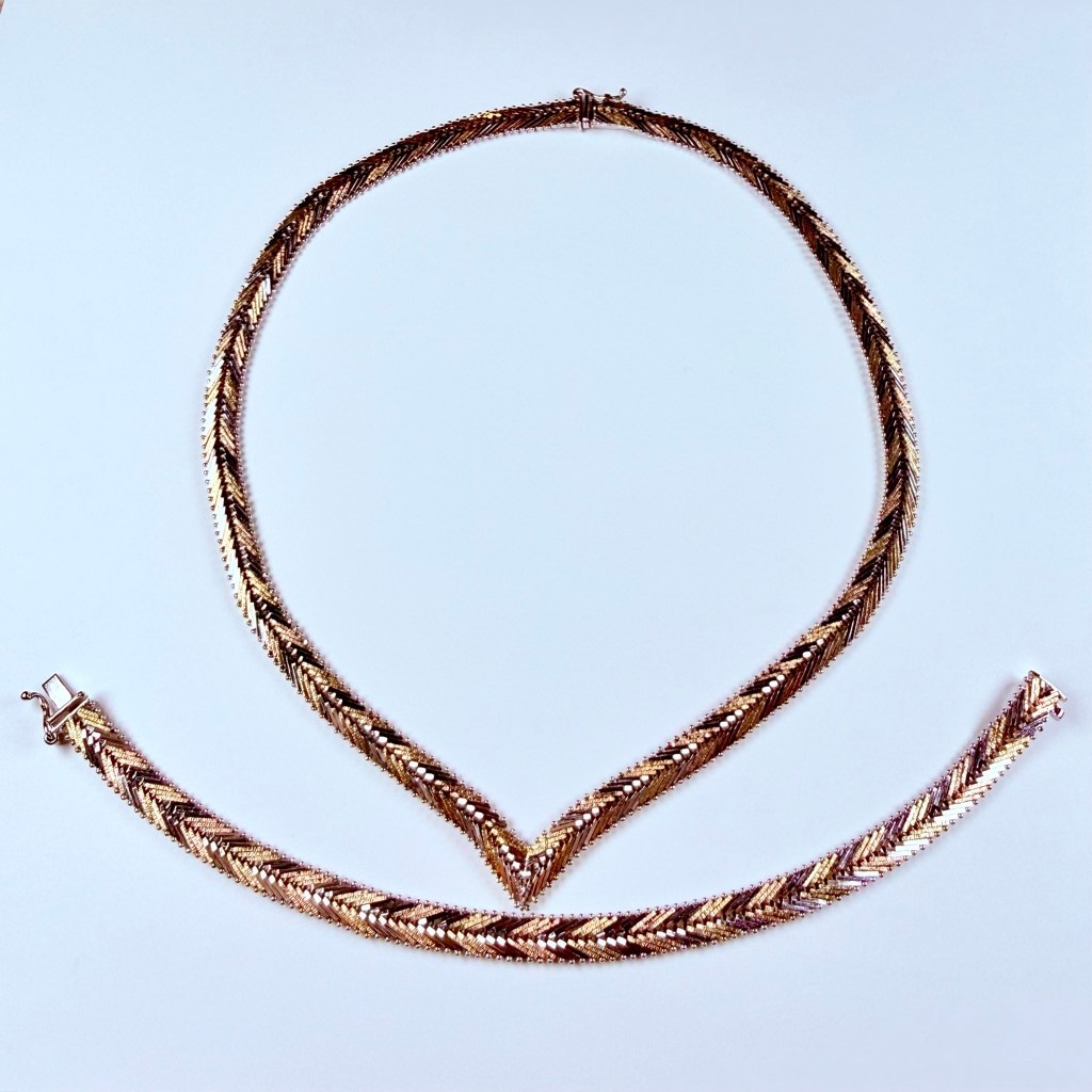 Double Sided Solid & TriColor Gold Vermeil Sterli… - image 9