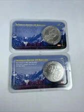 (2) 2001 Austrian Silver 10 Kreuzer Brilliant Uncirculated Littleton Showpak