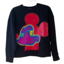 ZARA DISNEY Collaboration MICKEY MOUSE  SWEATSHIRT Black -Sz S Edit