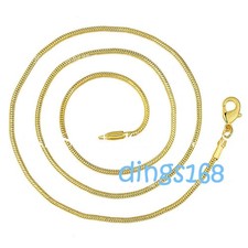Real 18K Yellow Gold Filled Hypo-allergenic 34" 1.6mm Wide Snake Chain Necklace