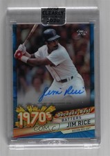 2020 Topps Clearly Authentic Decades' Best Blue 9/25 Jim Rice Auto HOF 0l2