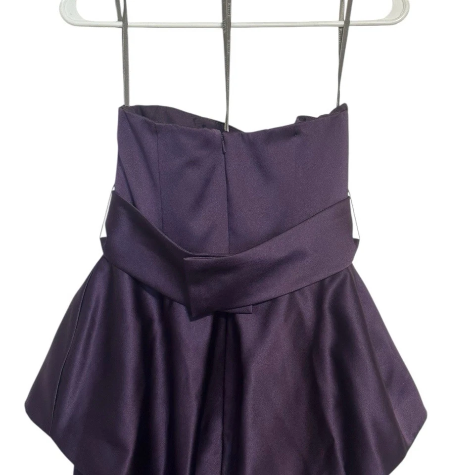 Белый от Vera Wang фиолетовый без бретелек пеплум платье размер 8 подружки невесты платье - Изображение 4 из 4