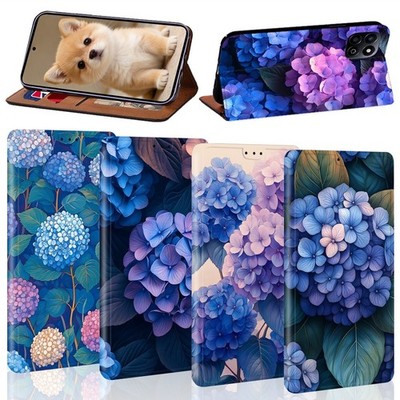Wildflower Meadow Illustration Leder Ständer Brieftasche Cover Etui für Honor 8A 9X