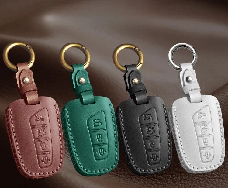 Funda Carcasa Llavero Inteligente Coche Cuero Genuino Para Hyundai Santa Fe Equus Genesis Foto 4 de 4