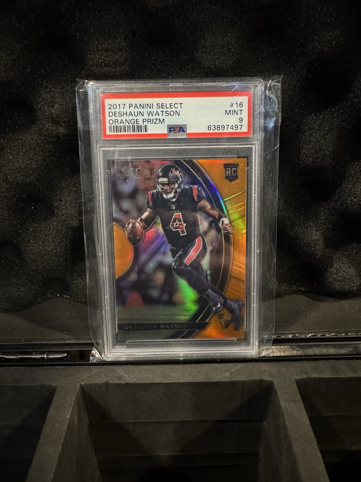 2017 Panini Select Concourse Orange Prizm Deshaun Watson RC /49 PSA 9