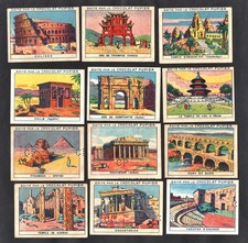 Ancient Monuments Pupier Chocs Series 15 Card Set 1932 Egypt Rome Athens Temples